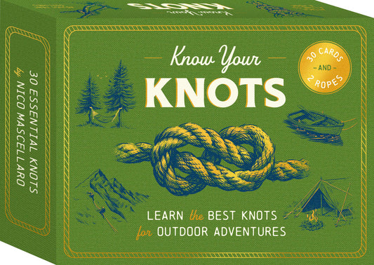 Know Your Knots: Learn the Best Knots for Outdoor Adventures - 30 Cards and 2 Ropes - Ingram